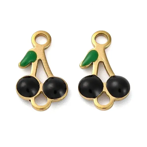 Ion Plating(IP) 304 Stainless Steel Enamel Fruit Connector Charms