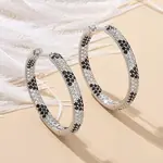 Brass Micro Pave Cubic Zirconia Hoop Earrings