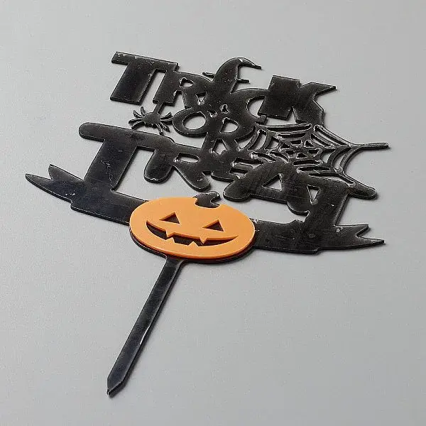 Acrylic Pumpkin & Word Cake Insert Card Decoration