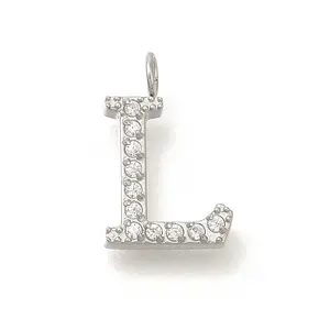 304 Stainless Steel Micro Pave Cubic Zirconia Pendants