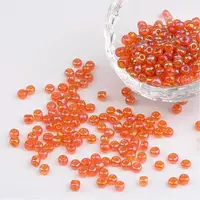 Transparent Rainbow Colours Round Glass Seed Beads