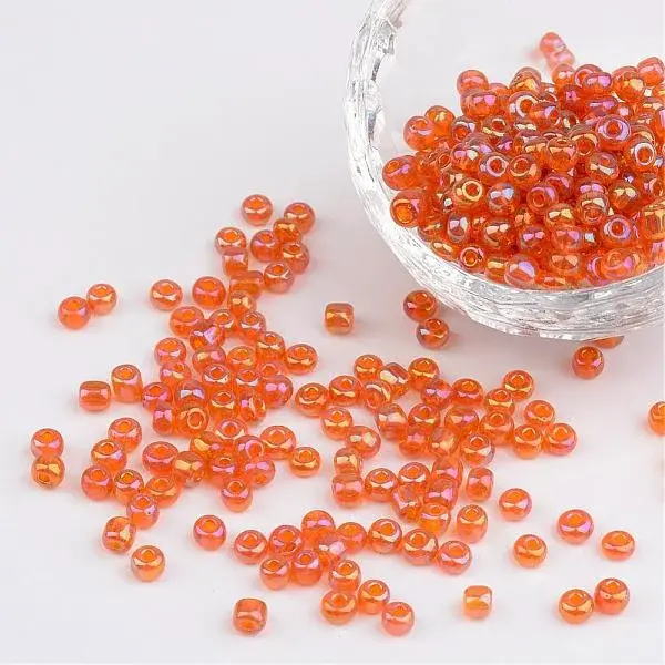 Transparent Rainbow Colours Round Glass Seed Beads