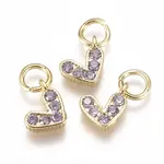 Brass Micro Pave Cubic Zirconia Charms