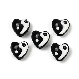 Yin-yang Theme Baking Painted Glass Beads