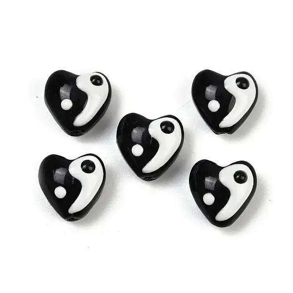 Yin-yang Theme Baking Painted Glass Beads