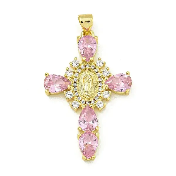 Rack Plating Brass Pave Cubic Zirconia Pendants