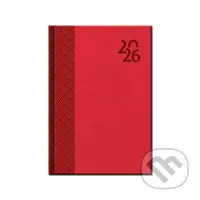 Denný diár VENETIA 2026 (červený) (12-mesačný, A5)
