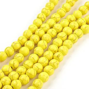 1 Strand Synthetic Turquoise Round Beads Strands