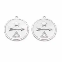 Brass Micro Pave Clear Cubic Zirconia Pendants