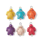 Synthetic Turquoise Dyed Connector Charms