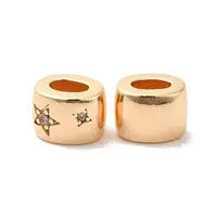 Brass Micro Pave Cubic Zirconia Beads