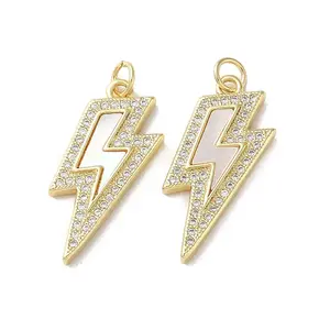 Brass Micro Pave Cubic Zirconia Pendants