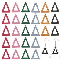 180Pcs 6 Colors Wood Pendants