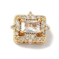 Brass with Clear Cubic Zirconia Beads