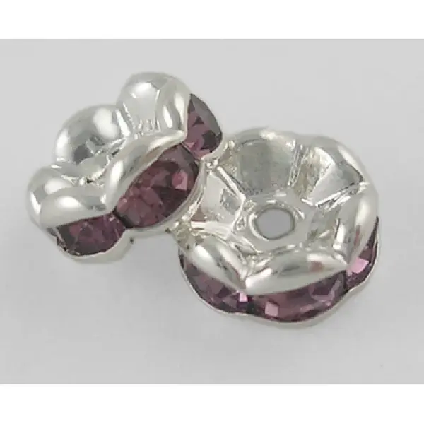Brass Rhinestone Spacer Beads