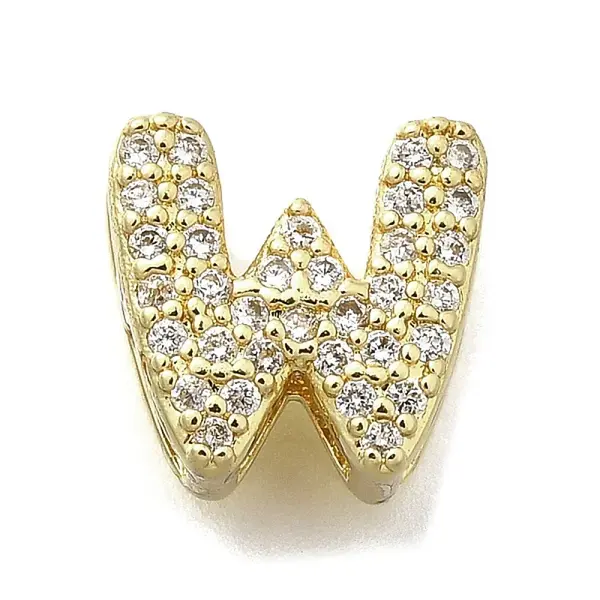 Brass Micro Pave Cubic Zirconia Letter Multi-Strand Links