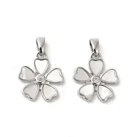 Brass Pave Shell Pendants