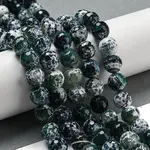 Faceted Natural Fire Crackle Agate Beads Strands