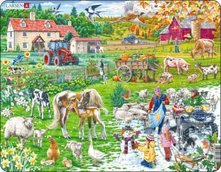 Ročné obdobia na farme (NB12) - puzzle z kategorie Naučné puzzle