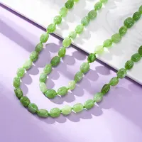 Natural Dyed Malaysia Jade Tumble Stone Nuggets Beaded Long Necklaces for Women