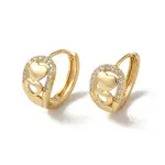 Brass Micro Pave Cubic Zirconia Hoop Earring