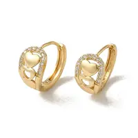 Brass Micro Pave Cubic Zirconia Hoop Earring