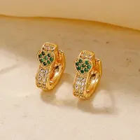 Elegant Heart-shaped Brass Cubic Zirconia Hoop Earrings for Women