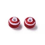 Opaque Striped Acrylic Beads