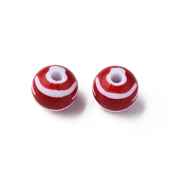 Opaque Striped Acrylic Beads