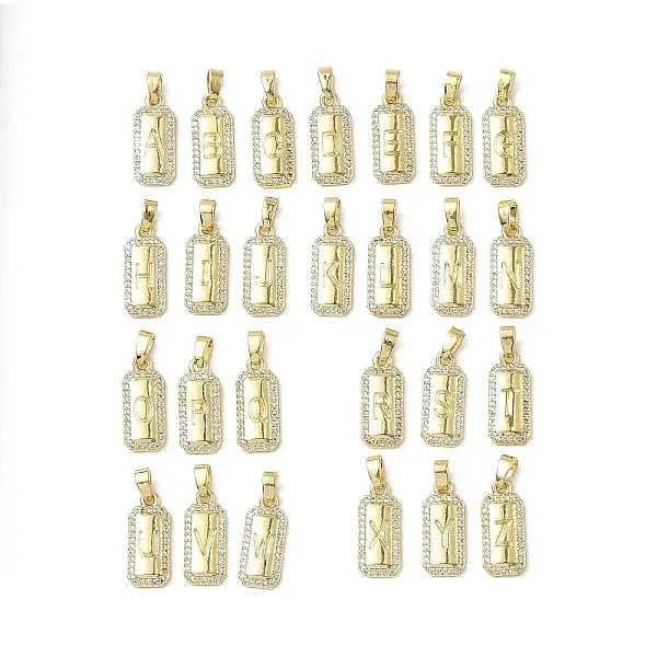 26Pcs Brass Micro Pave Cubic Zirconia Pendants