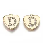 Brass Micro Pave Clear Cubic Zirconia Charms