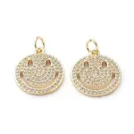 Brass Micro Pave Clear Cubic Zirconia Pendants
