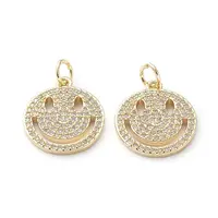 Brass Micro Pave Clear Cubic Zirconia Pendants