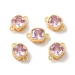 Real 18K Gold Plated Brass Cubic Zirconia Links Connectors