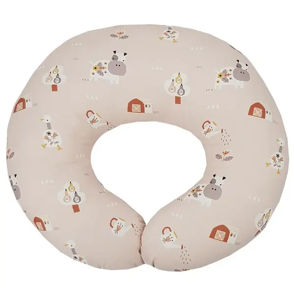 Vankúš na dojčenie malý VELVET My farm Powder pink 60x60 cm