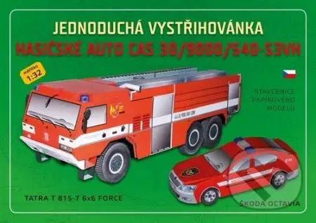 Jednoduchá vystřihovánka hasičské auto