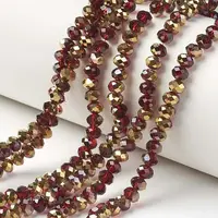 Electroplate Transparent Glass Beads Strands