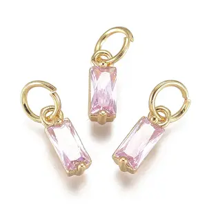 Brass Micro Pave Cubic Zirconia Charms