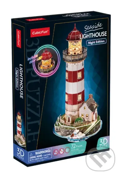 Maják (CubicFun - Puzzle 3D s LED Noční edice) - puzzle z kategorie 3D puzzle