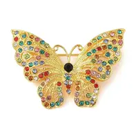 Butterfly Zinc Alloy Rhinestone Brooches for Backpack Clothes