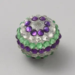 Easter Theme Chunky Resin Rhinestone Bubblegum Ball Beads