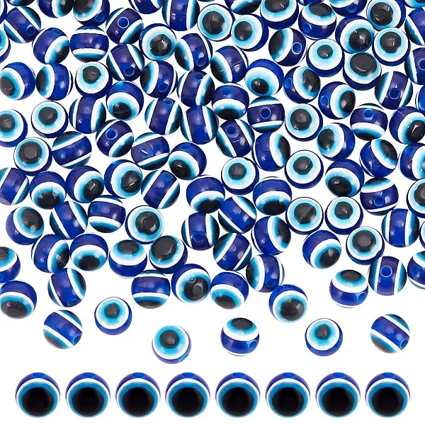 300Pcs Evil Eye Resin Beads