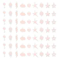 90Pcs 9 Style Spray Painted Alloy Enamel Pendants