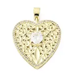 Brass Micro Pave Clear Cubic Zirconia Pendants