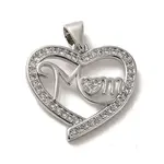Mother's Day Brass Micro Pave Cubic Zirconia Pendants
