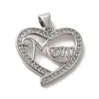 Mother's Day Brass Micro Pave Cubic Zirconia Pendants