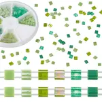 240Pcs 6 Colors Transparent & Opaque 2-Hole Glass Seed Beads