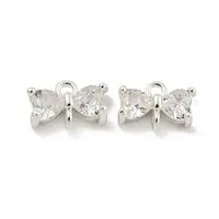 Brass Pave Clear Cubic Zirconia Connector Charms