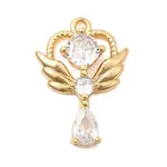 Brass Micro Pave Clear Cubic Zirconia Pendants