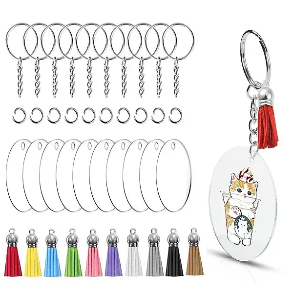 DIY Blanks Vinyl Charm Keychain Making Kit